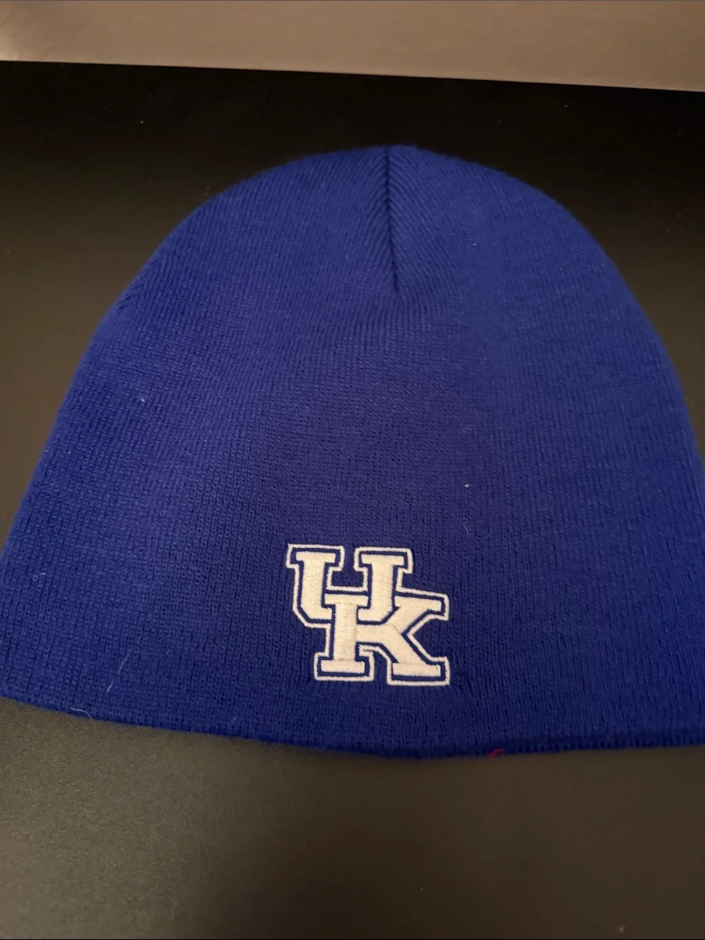 Royal Blue Kids Beanie Hat with UK Patch